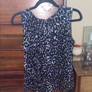 Calvin Klein Purple and Black Patterned Blouse
